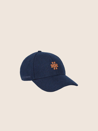 Casquette de baseball en drap de laine bleu marine