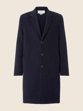 Navy Blue Double Wool Coat