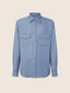 Chemise Western en sergé de cachemire bleu | Jacob Cohën