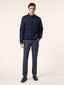 Bard Regular-Slim 5 Pocket Pants in Blue Melange Wool Comfort Flannel | Jacob Cohën | Details 3