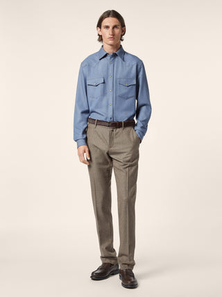 Cashmere Twill Western Shirt