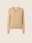 Maglia con scollo a V in puro cachemire color cammello | Jacob Cohën