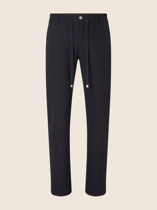 Pharrell Active Relaxed Carrot 5 Pocket Pants in Navy Blue Nylon Stretch Cady