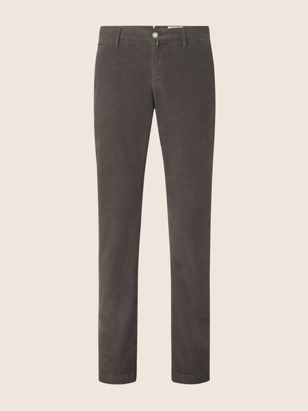 Bobby Slim Chino Pants in Gunmetal Grey Stretch Satin