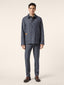Navy Blue Cotton and Wool Comfort Twill Overshirt | Jacob Cohën