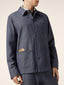 Navy Blue Cotton and Wool Comfort Twill Overshirt | Jacob Cohën | Details 4