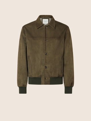 Green Suede Aviator Jacket
