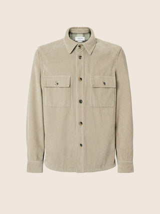 Almond Cotton Corduroy Overshirt