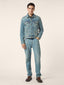 Mid Blue Cotton Indigo Denim Trucker Jacket | Jacob Cohën