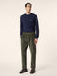 Henry Slim Chino Pants in Dark Green Modal and Cotton Stretch Corduroy | Jacob Cohën