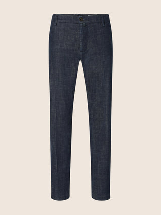 Gray Regular Denim Chinos in Dark Blue Comfort Denim with Rinse Wash