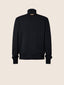 Mock-Neck Sweater with Half Zip in Navy Blue Cashmere | Jacob Cohën