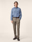 Bobby Slim Chino Pants in Brown and Rust Houndstooth-Patterned Virgin Wool | Jacob Cohën