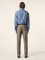 Bobby Slim Chino Pants in Brown and Rust Houndstooth-Patterned Virgin Wool | Jacob Cohën | Details 3