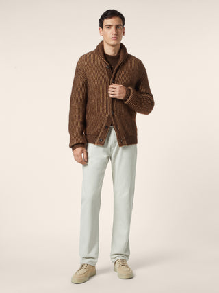 Wool-Mohair Plated Cardigan