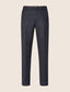 John Regular Chino Pants in Navy Blue Chevron-Patterned Wool | Jacob Cohën