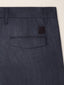 John Regular Chino Pants in Navy Blue Chevron-Patterned Wool | Jacob Cohën | Details 4