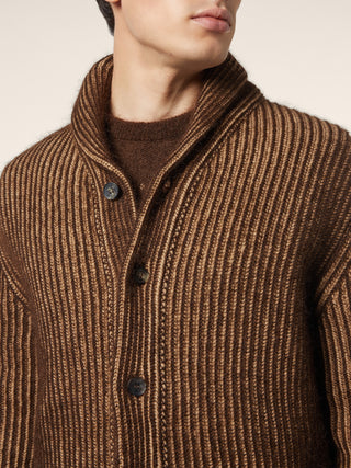 Wool-Mohair Plated Cardigan