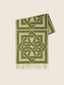 Scarf in White and Green Wool-Cashmere Jacquard | Jacob Cohën