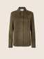 Overshirt in Dark Khaki Suede | Jacob Cohën
