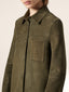 Overshirt in Dark Khaki Suede | Jacob Cohën | Details 4