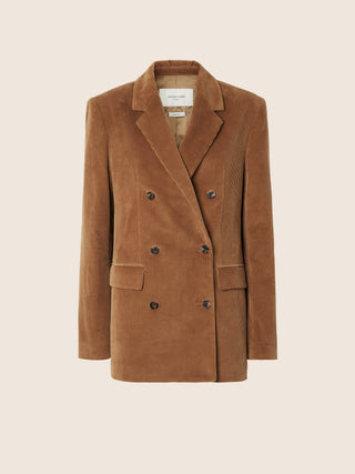 Blazer in Caramel Cotton Corduroy