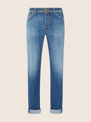 Bard LTD Regular-Slim 5 Pocket Jeans in Medium Blue Stretch Selvedge Denim