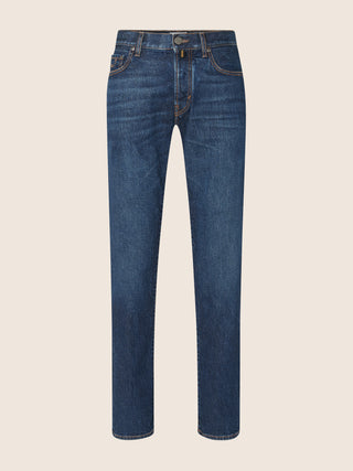 Bard Regular-Slim 5 Pocket Jeans in Dark Blue Comfort Denim