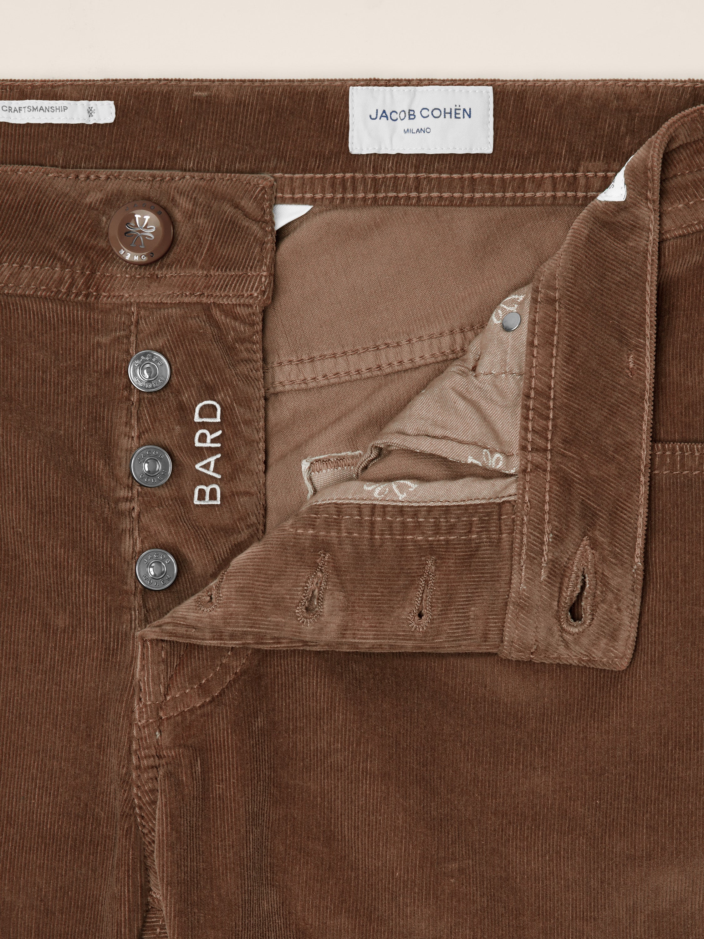 Bard Regular-Slim 5 Pocket Pants in Terracotta Stretch Corduroy