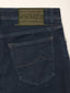 Bard Regular-Slim 5 Pocket Jeans in Dark Blue Power Stretch Fleece Denim with Rinse Wash | Jacob Cohën