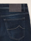 Scott Slim Carrot 5 Pocket Jeans in Dark Blue Super Stretch Soft Denim in Cotton and Lyocell | Jacob Cohën
