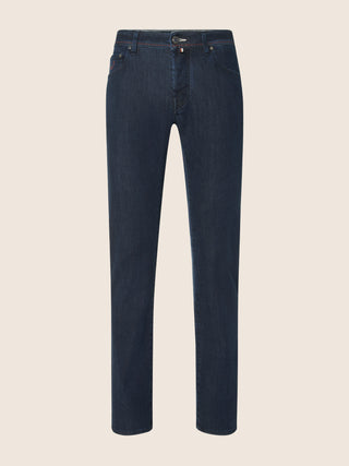 Bard Regular-Slim 5 Pocket Jeans in Dark Blue Power Stretch Denim in Cotton and Lyocell