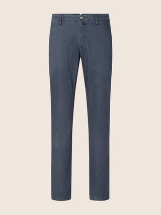Bobby Slim Chino Pants in Dark Grey Super Stretch Denim with Rinse Wash