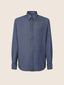 Dark Blue Lightweight Chambray Shirt in Stretch Cotton and Cashmere | Jacob Cohën