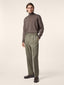 Pantalon Lucas coupe chino droite en tissu pied-de-poule en laine vierge vert olive | Jacob Cohën