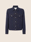 Navy Blue Wool Cloth Trucker Jacket | Jacob Cohën