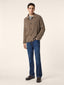 Cardigan in Brown Melange Brushed-Yarn Alpaca Blend | Jacob Cohën