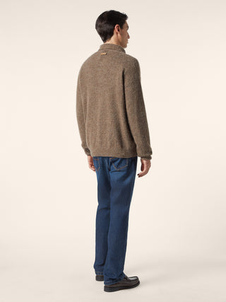 Brushed Alpaca-Blend Cardigan