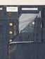 Edo LTD Regular-Straight 5 Pocket Jeans in Dark Blue Stretch Selvedge Denim with Rinse Wash | Jacob Cohën | Details 4