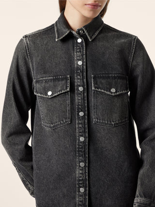 Chemise Western en denim de coton et lyocell