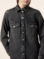 Chemise Western en denim de coton et lyocell noir | Jacob Cohën | Details 4
