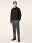 Daniel Carrot Chino Pants in Dark Grey Chevron-Patterned Wool | Jacob Cohën