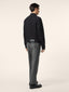 Daniel Carrot Chino Pants in Dark Grey Chevron-Patterned Wool | Jacob Cohën | Details 3