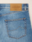 Edo Regular-Straight 5 Pocket Jeans in Medium Blue Recycled Cotton Denim | Jacob Cohën