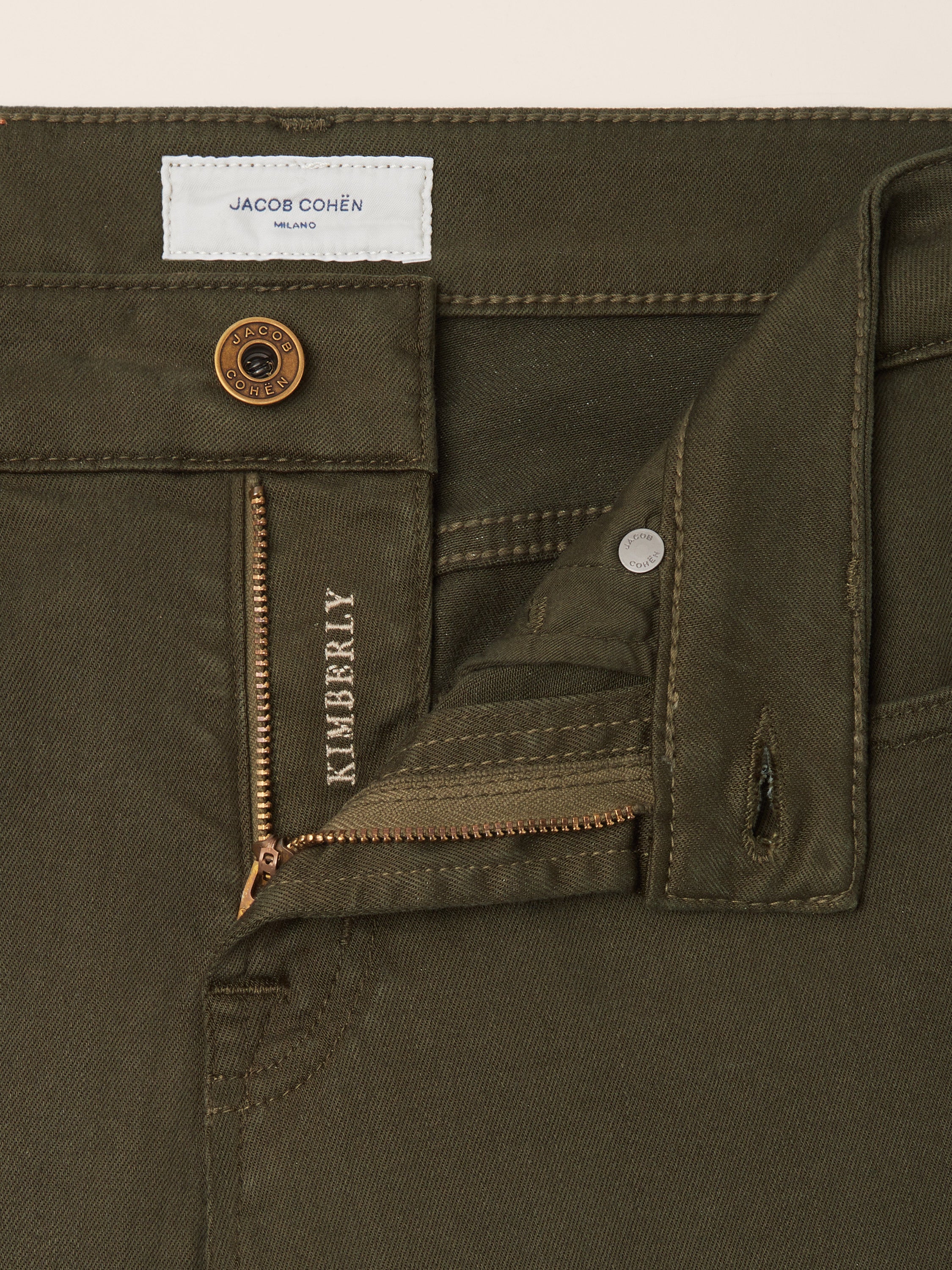 Jacob Cohën Kimberly Skinny 5 Pocket Trousers in Dark Green Power