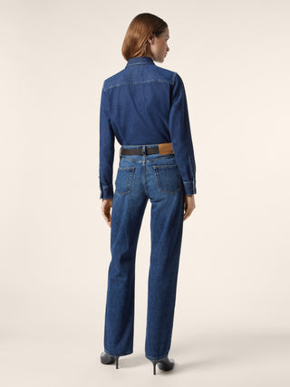 Light Denim Pleated Shirt