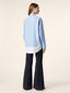 Oversize Popeline Shirt in Azure Striped Cotton Poplin | Jacob Cohën | Details 3