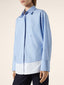 Oversize Popeline Shirt in Azure Striped Cotton Poplin | Jacob Cohën | Details 4