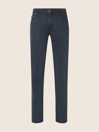 Bard Fast Regular-Slim 5 Pocket Pants in Navy Blue Modal and Lyocell Stretch Twill
