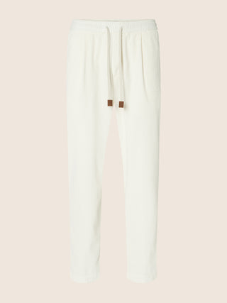 Daniel Carrot Chino Pants in Cream Cotton and Cashmere Corduroy